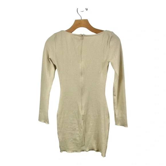 NEW Princess Polly Millie Micro Waffle Milk Maid Mini Dress in Beige Size XS - Picture 5 of 9